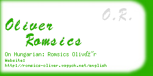 oliver romsics business card